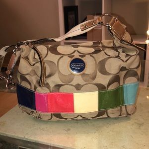 Authentic COACH Canvas shoulder bag w/ Color PoPs